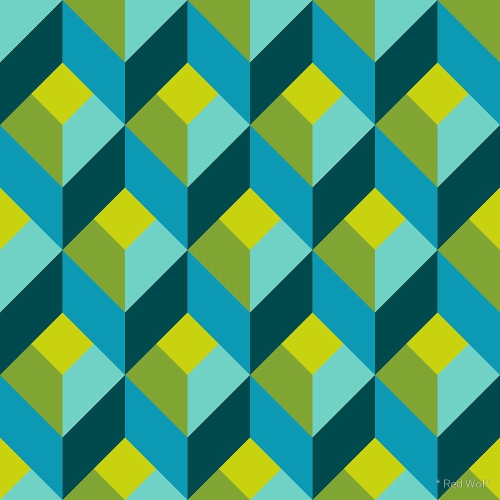 Geometric Pattern: Box / Red Wolf