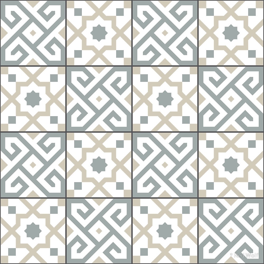 Geometric Pattern: Tiles / Red Wolf