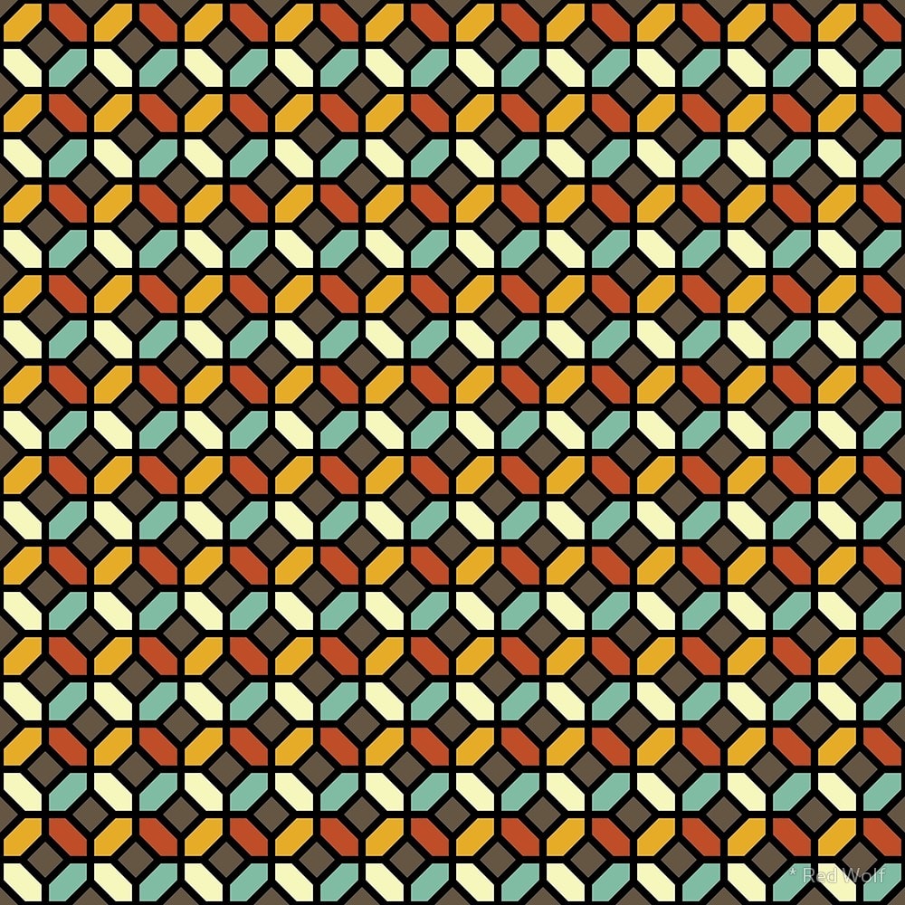 Geometric Pattern: Octagon / Red Wolf