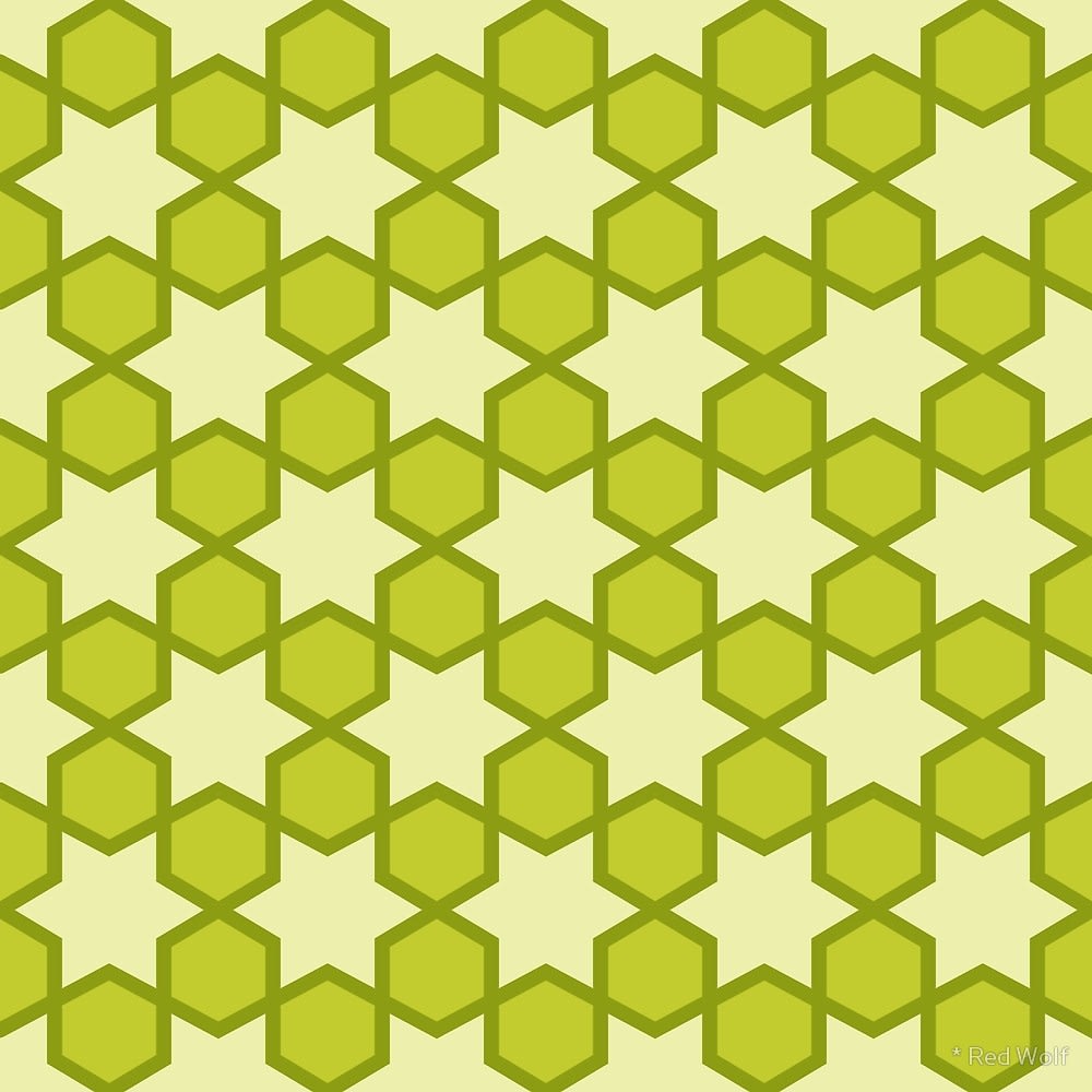 Geometric Pattern: Star Hexagon / Red Wolf