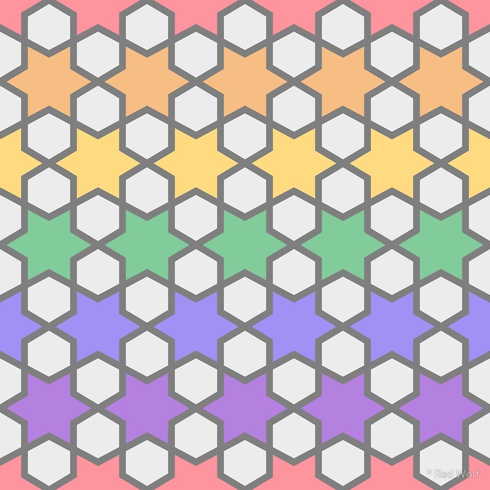 Geometric Pattern: Star Hexagon / Red Wolf