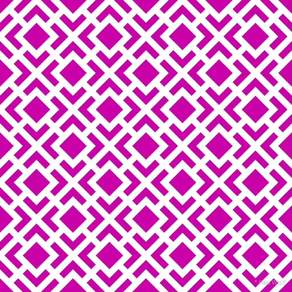 Geometric Pattern: Diamond Bracket / Red Wolf