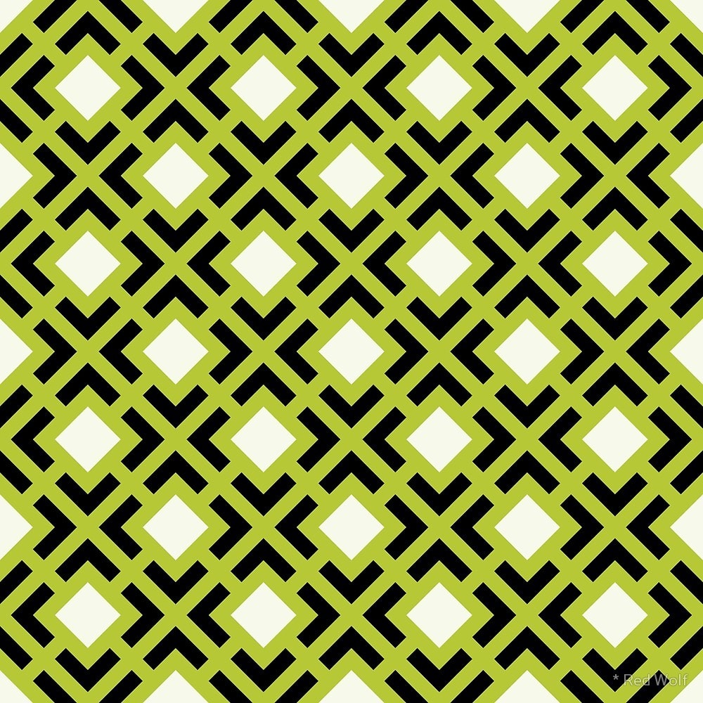 Geometric Pattern: Diamond Bracket / Red Wolf