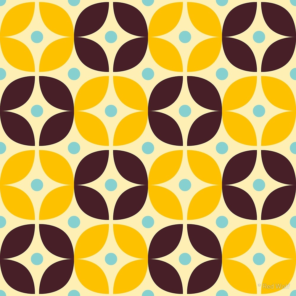 Geometric Pattern: Stylised Flower / Red Wolf