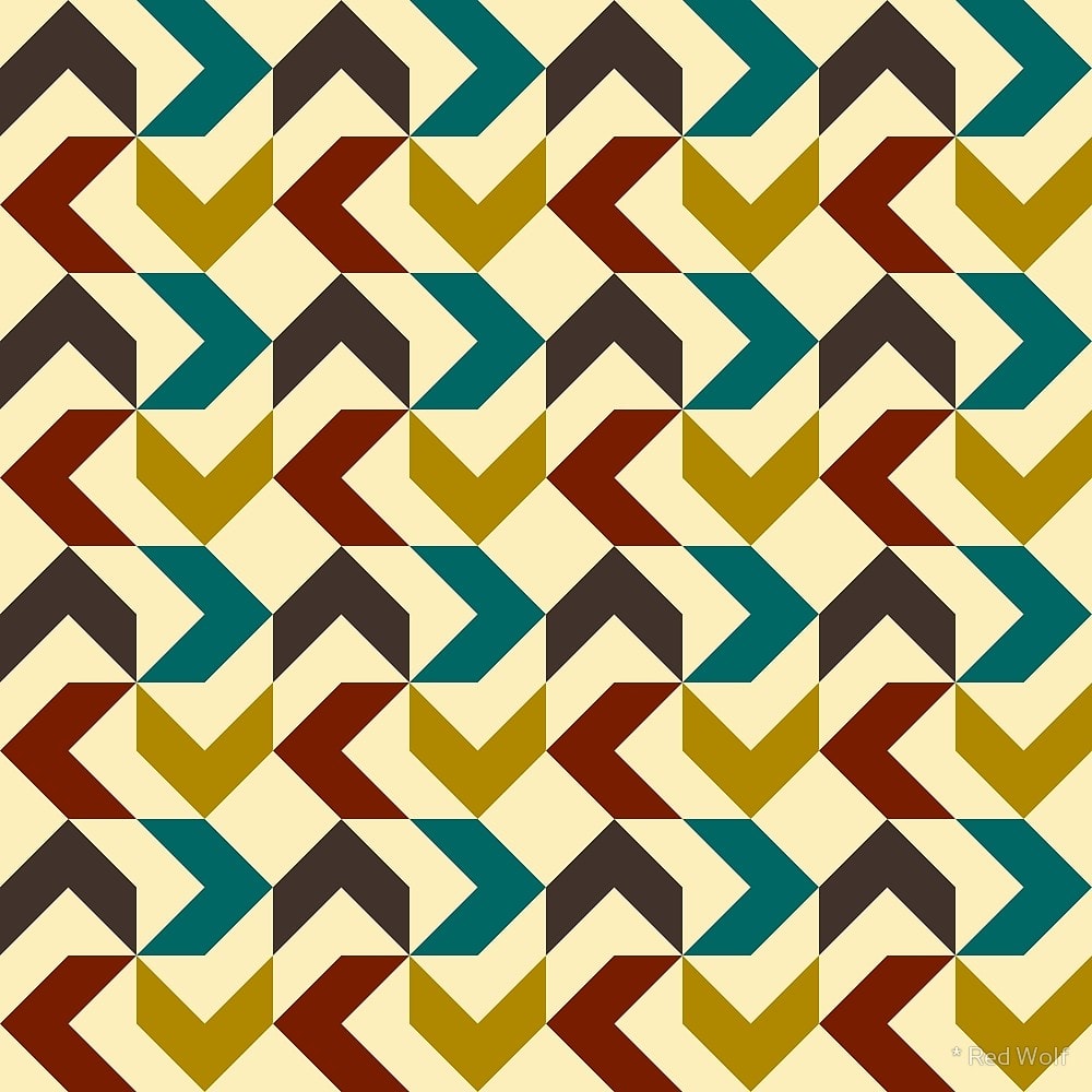 Geometric Pattern: Chevron / Red Wolf