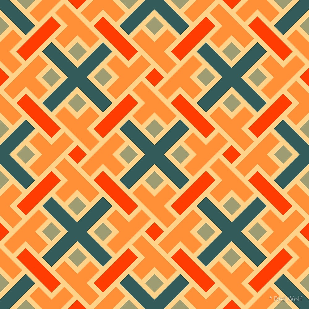 Geometric Pattern: Weave / Red Wolf