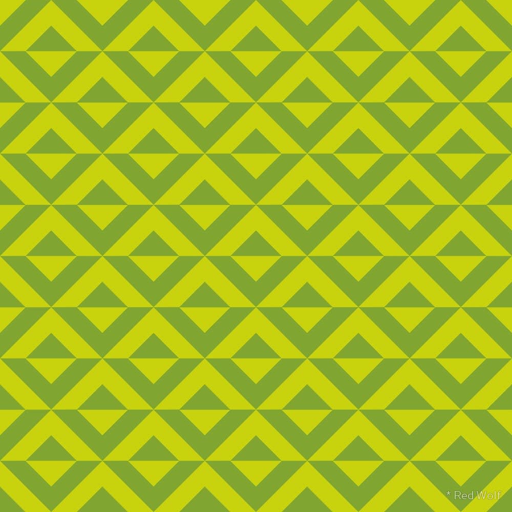 Geometric Pattern: Diamond Split / Red Wolf