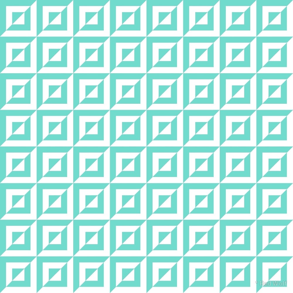 Geometric Pattern: Square Split / Red Wolf