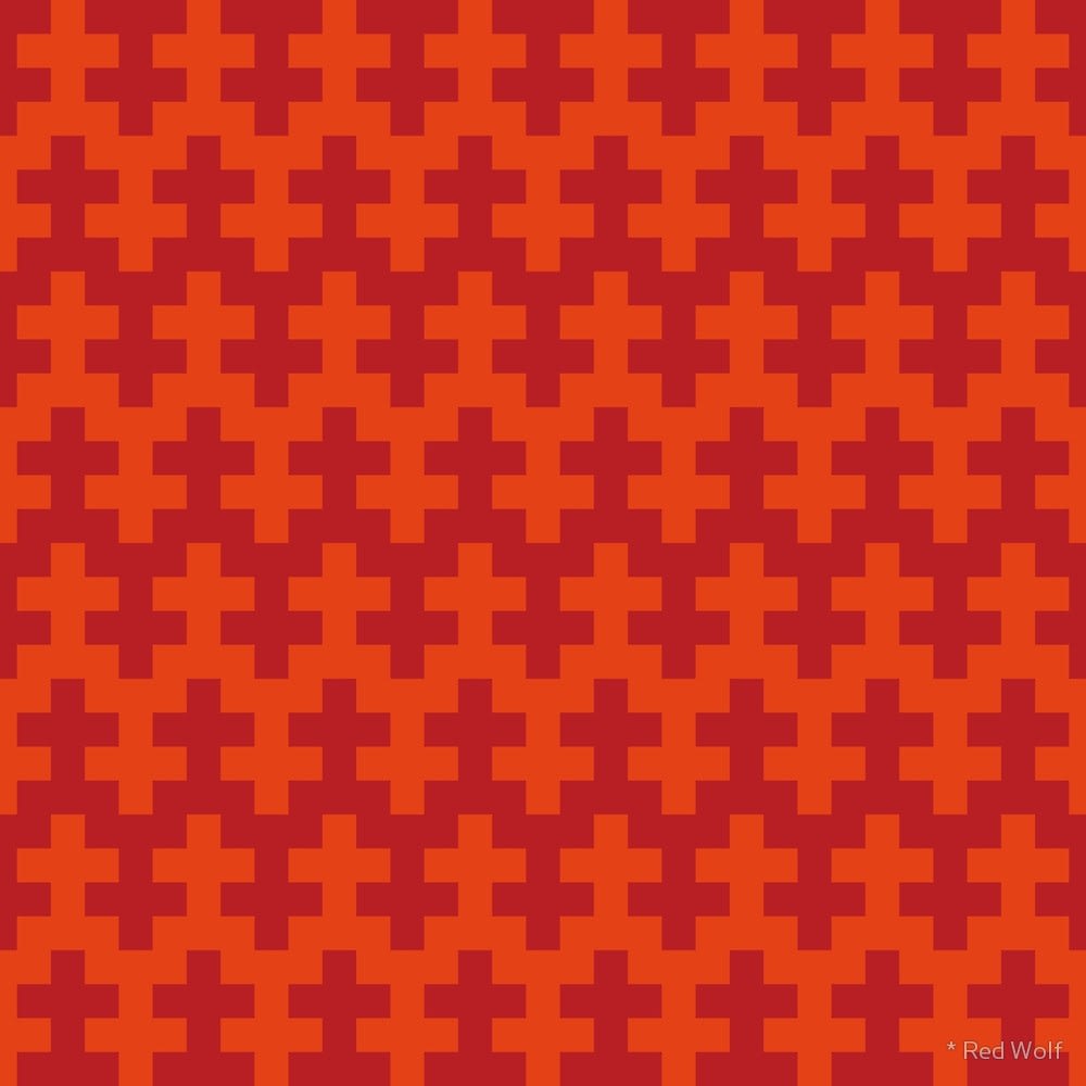 Geometric Pattern: Cross / Red Wolf