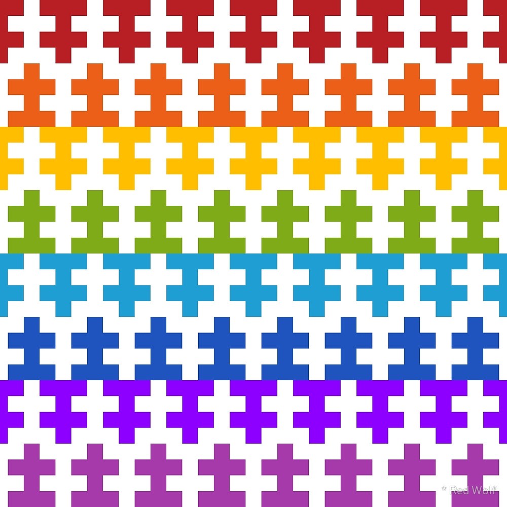 Geometric Pattern: Cross / Red Wolf