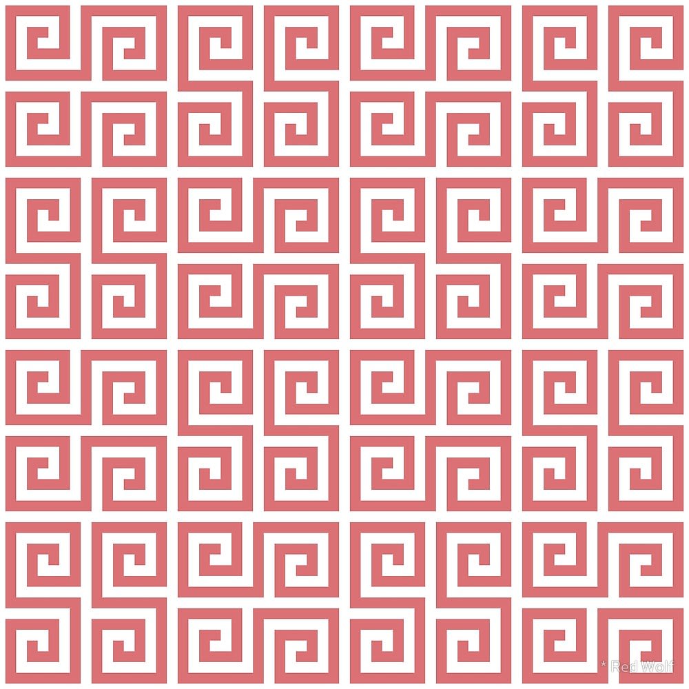 Geometric Pattern: Key Serpentine / Red Wolf