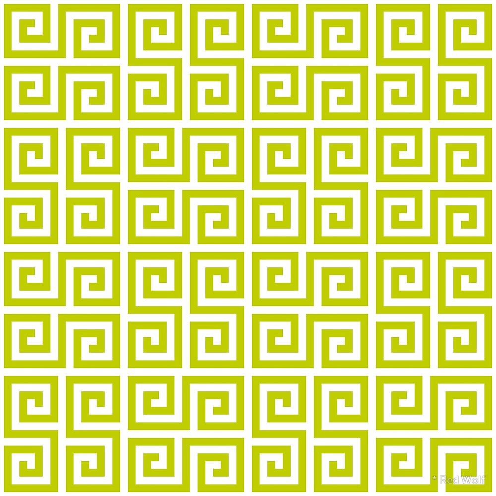 Geometric Pattern: Key Serpentine / Red Wolf