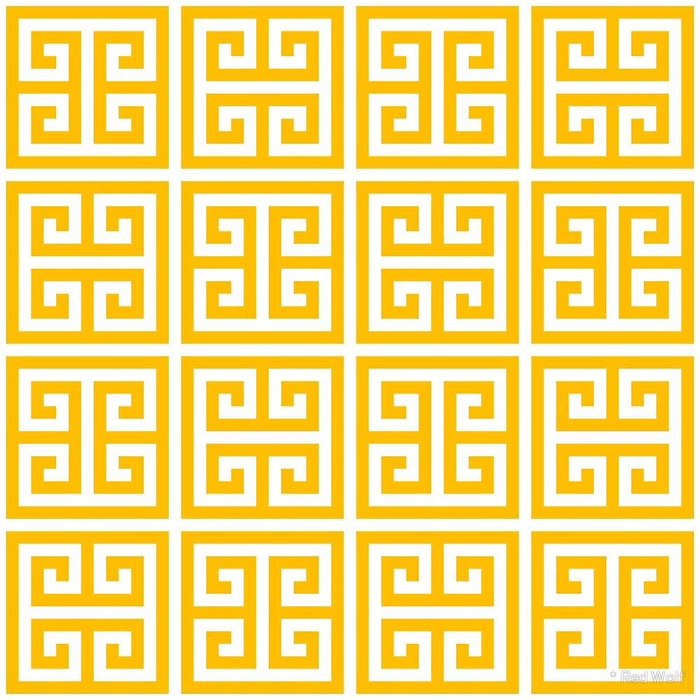 Geometric Pattern: Key Bridge Alternate / Red Wolf