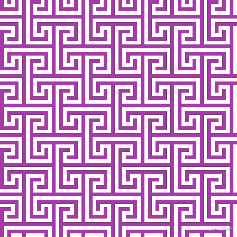 Geometric Pattern: Key Bridge Interlock Positive / Red Wolf