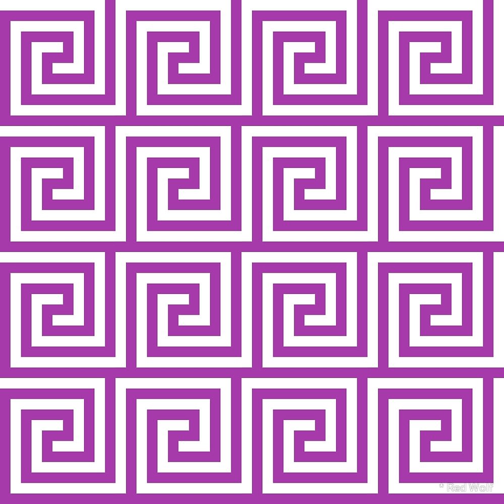Geometric Pattern: Key Spiral / Red Wolf