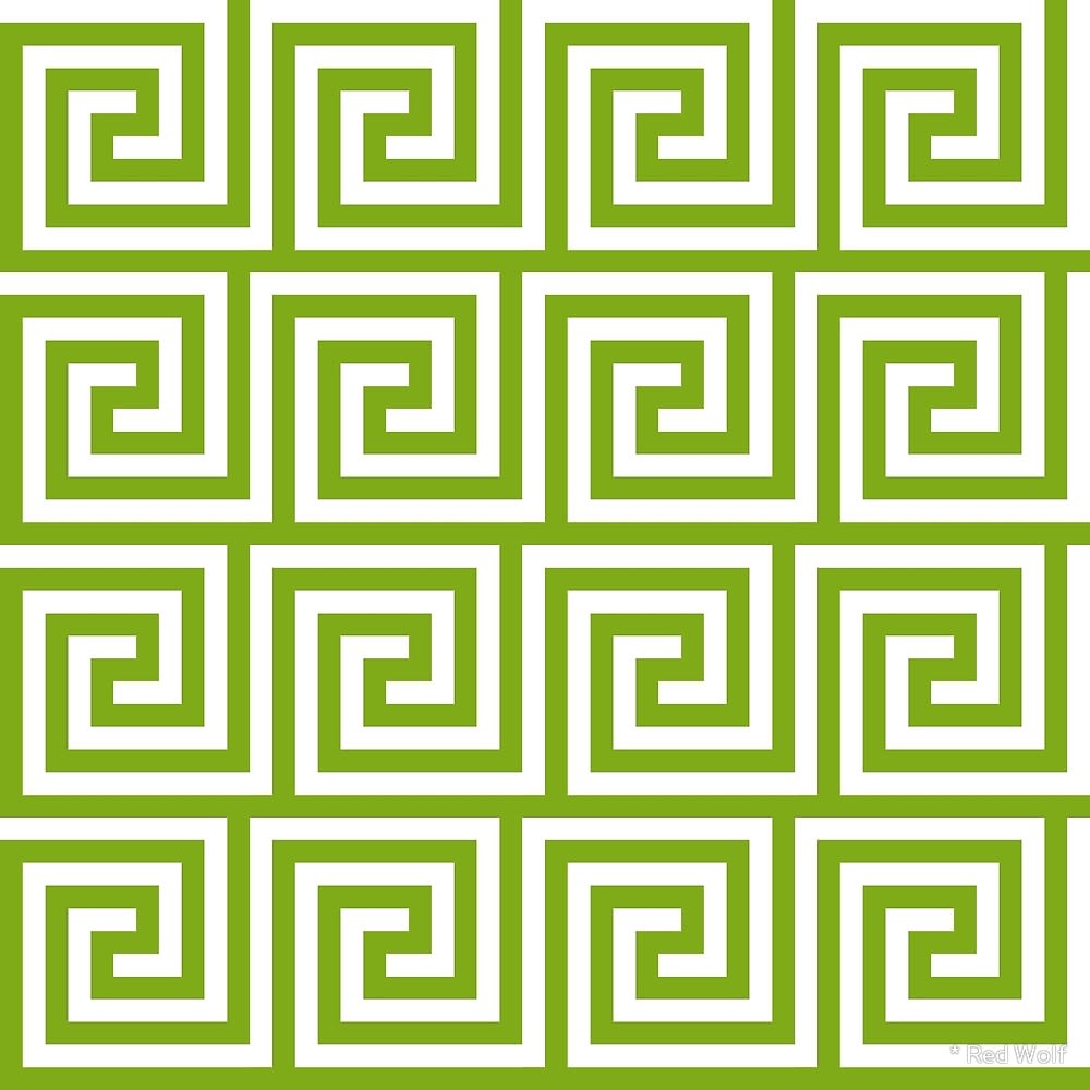 Geometric Pattern: Key Spiral / Red Wolf