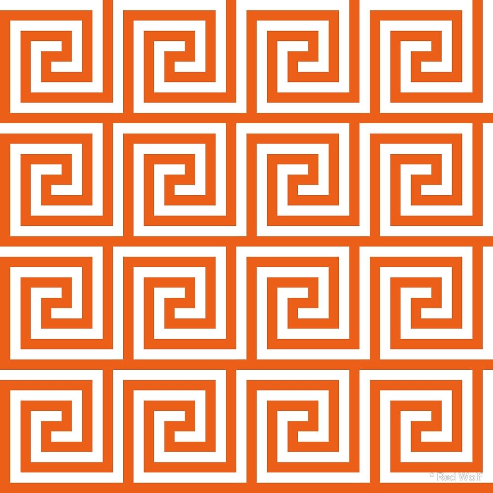 Geometric Pattern: Key Spiral / Red Wolf