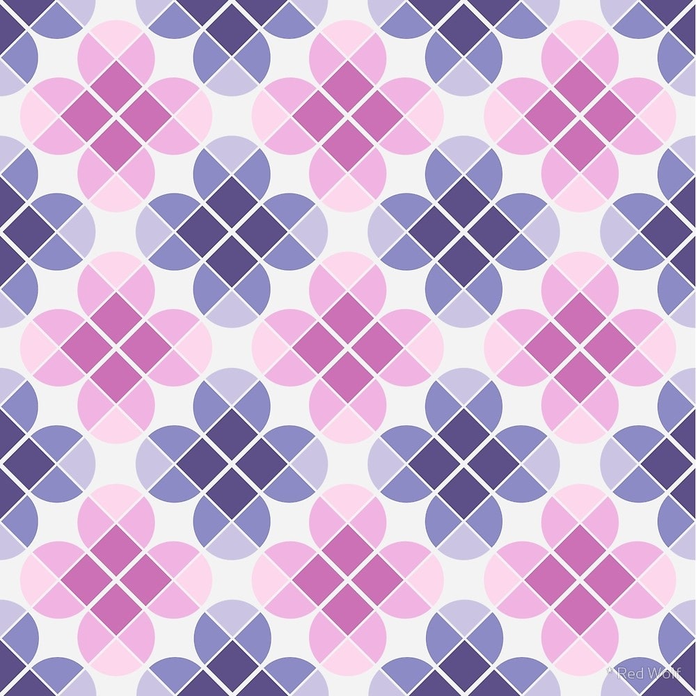 Geometric Pattern: Flower: Four Petal / Red Wolf