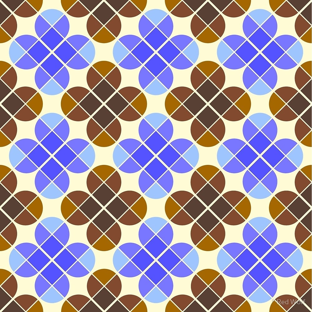 Geometric Pattern: Flower: Four Petal / Red Wolf