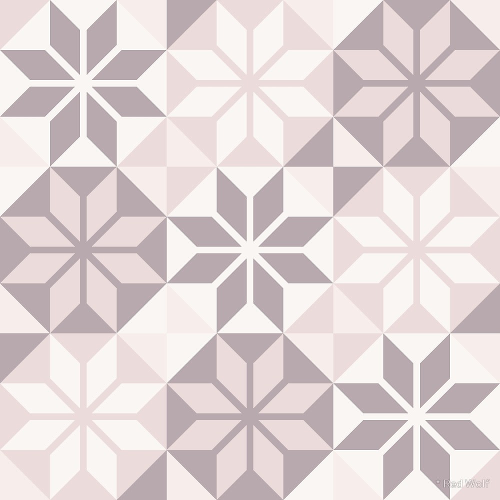 Geometric Pattern: Eight Petal Flower / Red Wolf