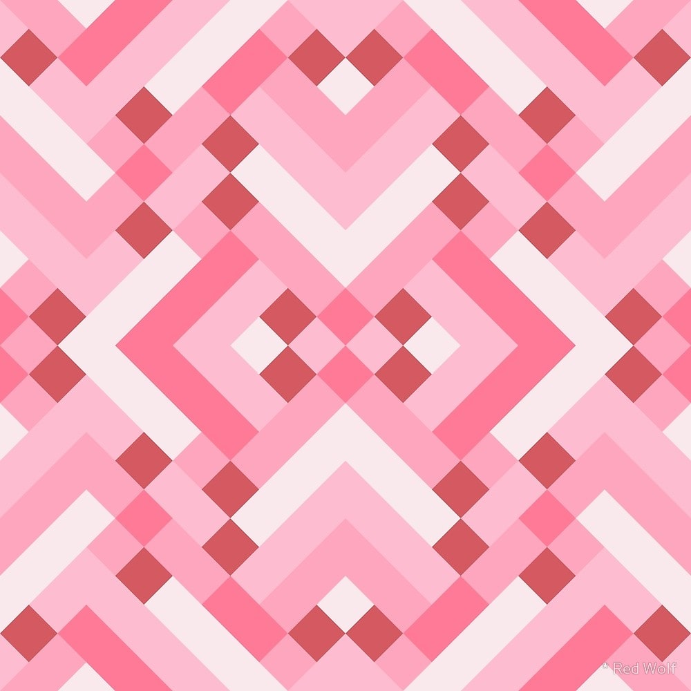 Geometric Pattern: Woven Rug / Red Wolf