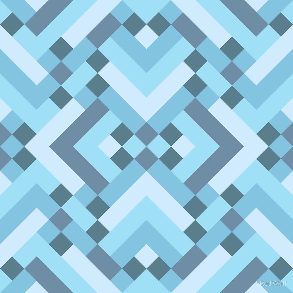 Geometric Pattern: Woven Rug / Red Wolf
