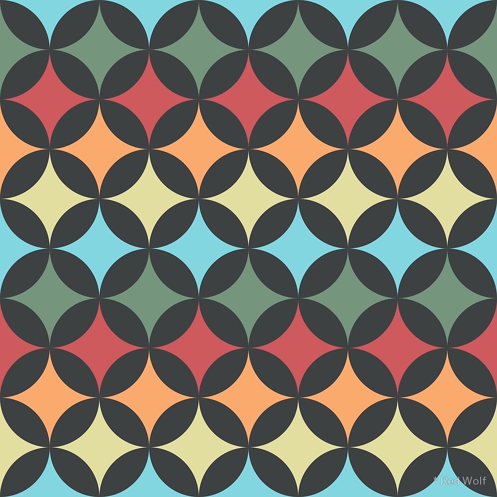 Geometric Pattern: Circle Nested / Red Wolf