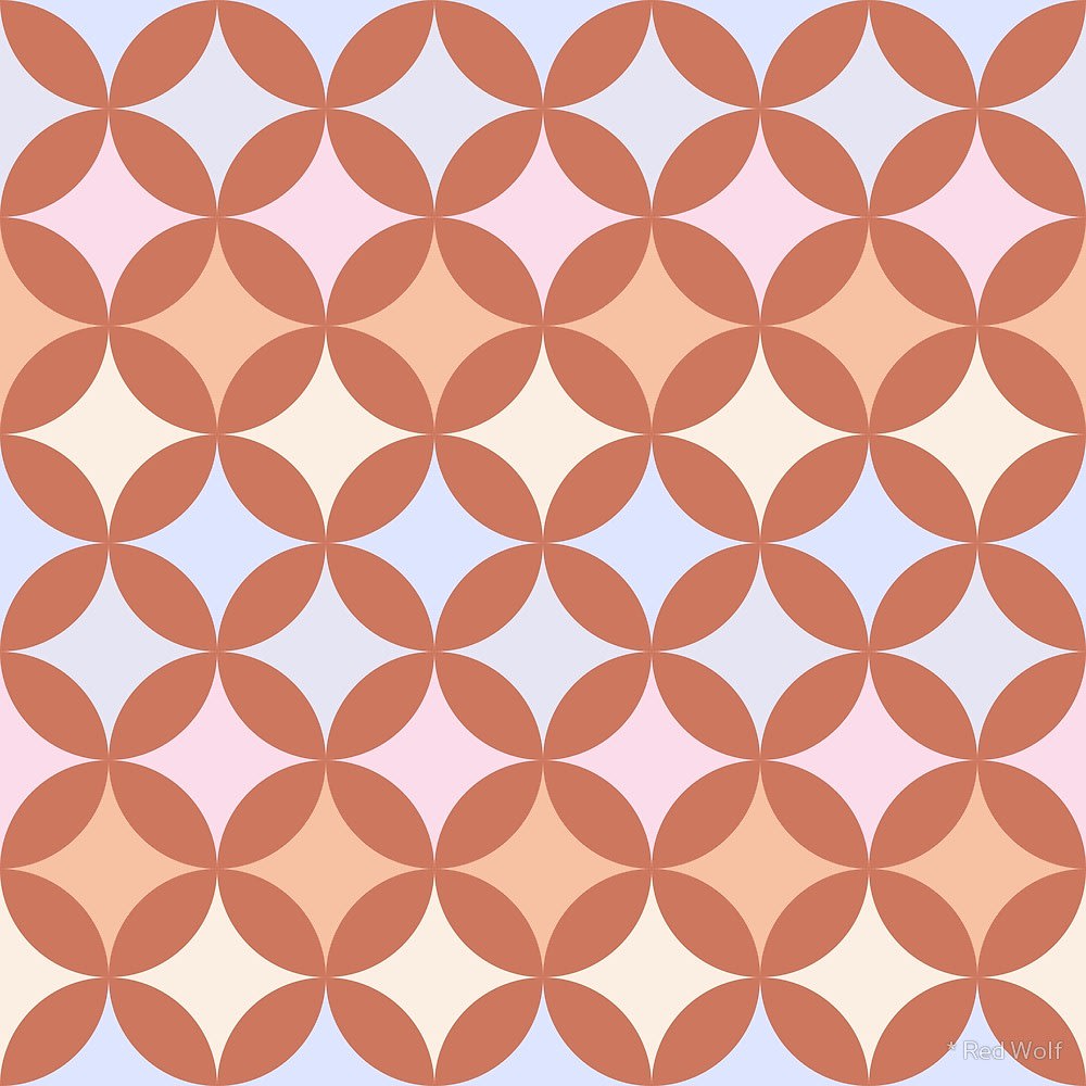 Geometric Pattern: Circle Nested / Red Wolf