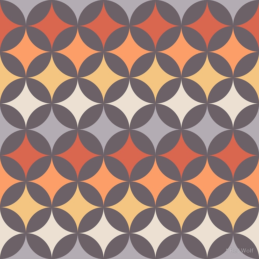 Geometric Pattern: Circle Nested / Red Wolf