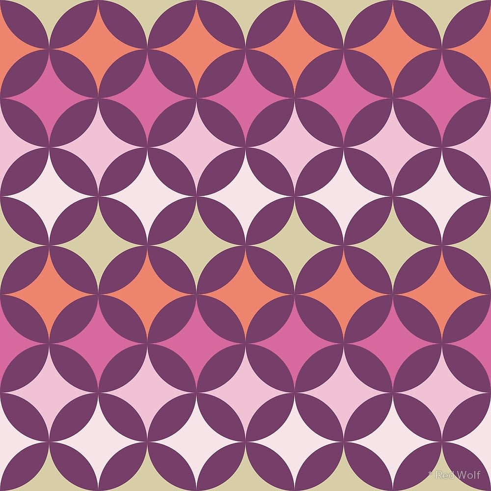 Geometric Pattern: Circle Nested / Red Wolf