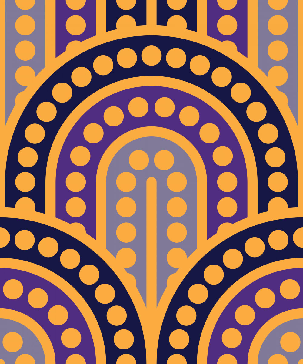 Geometric Pattern: Arch Dot: Quad 1 / Red Wolf