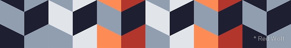 Geometric Pattern: Chevron / Red Wolf