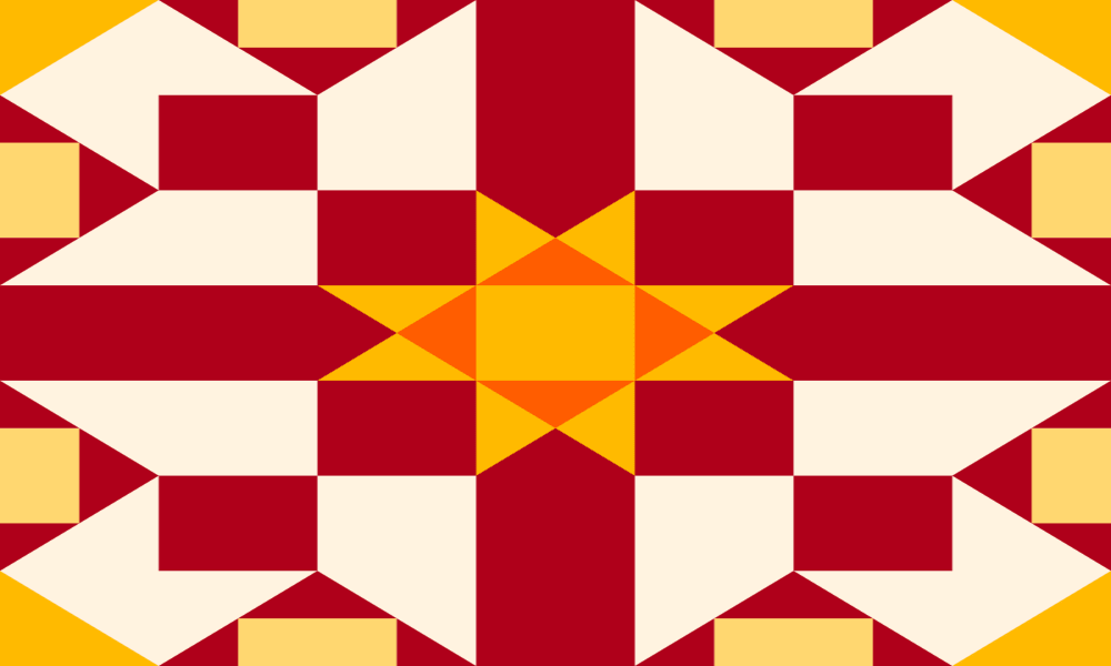 Geometric Pattern: Canterbury: Art Deco / Red Wolf