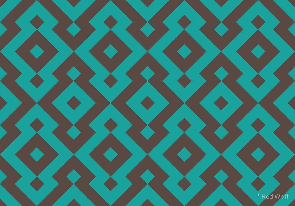 Geometric Pattern: Diamond / Red Wolf