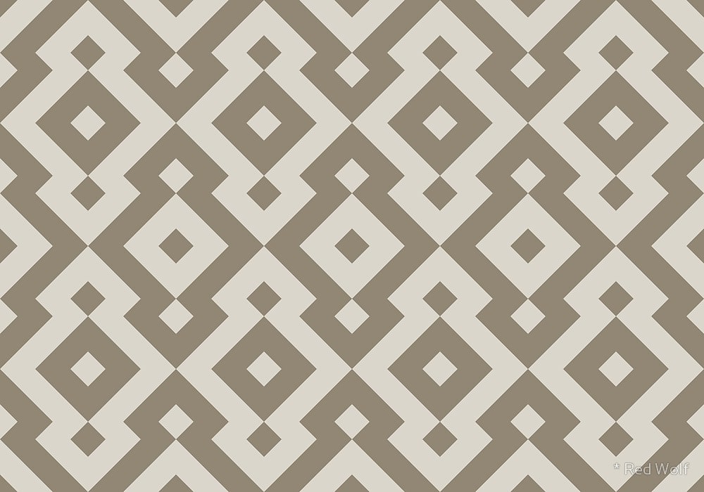 Geometric Pattern: Diamond / Red Wolf