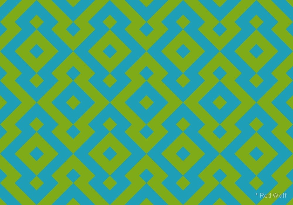 Geometric Pattern: Diamond / Red Wolf