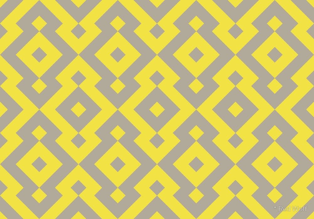 Geometric Pattern: Diamond / Red Wolf