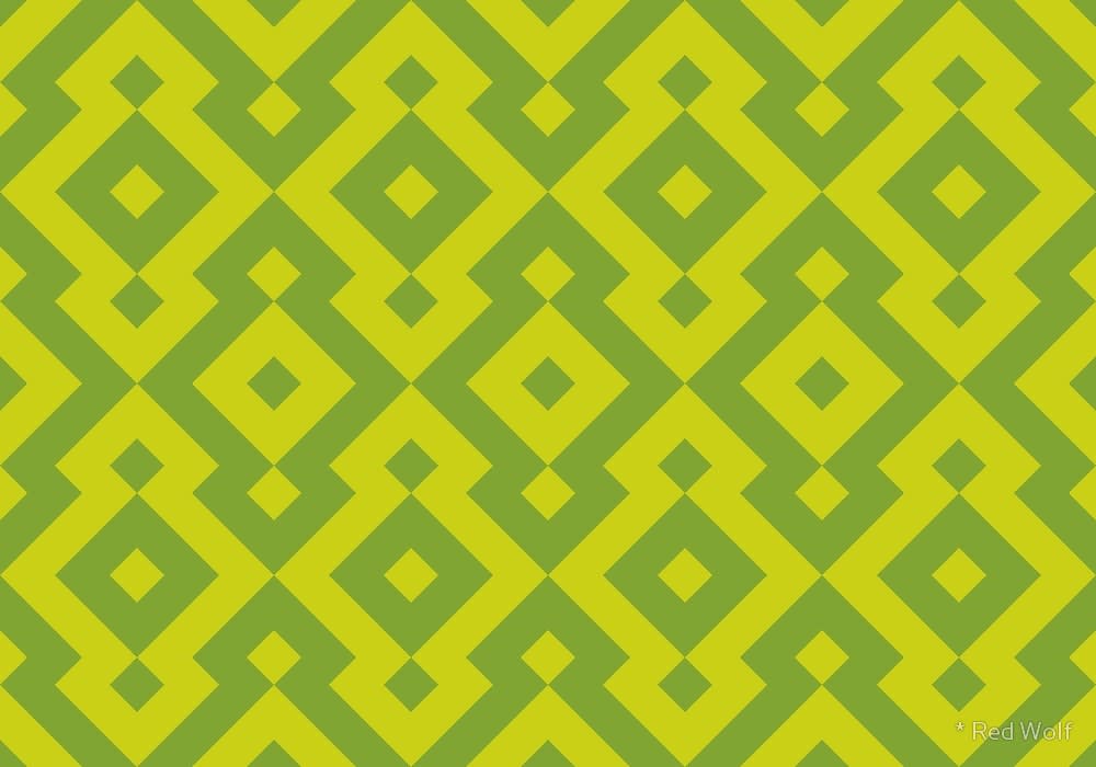 Geometric Pattern: Diamond / Red Wolf