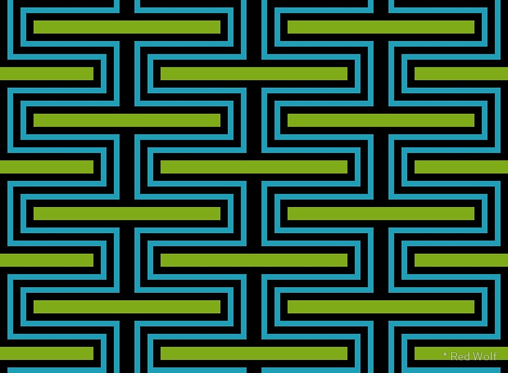 Geometric Pattern: Offset Brick / Red Wolf