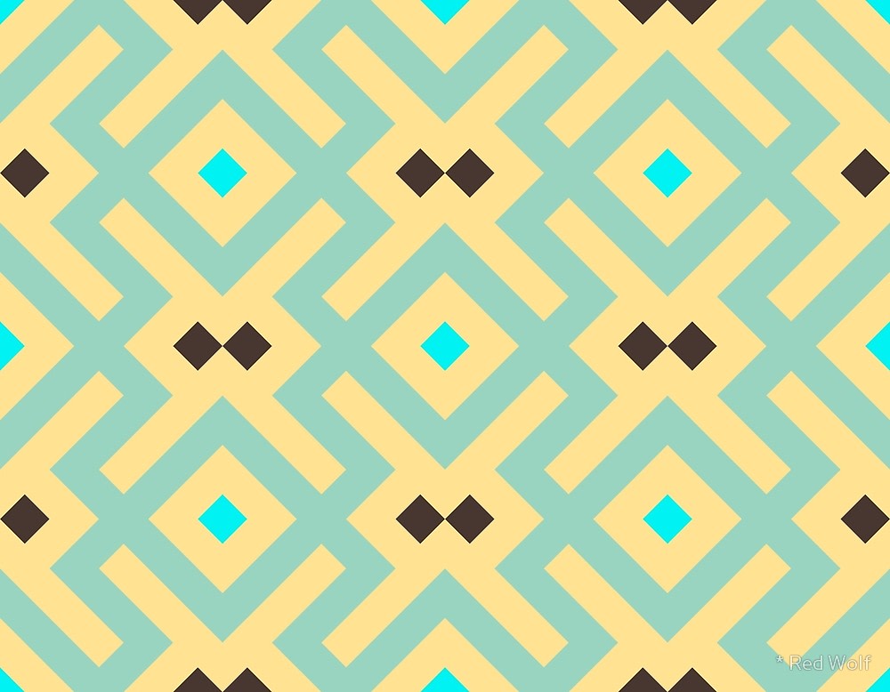 Geometric Pattern: Diamond Delta / Red Wolf