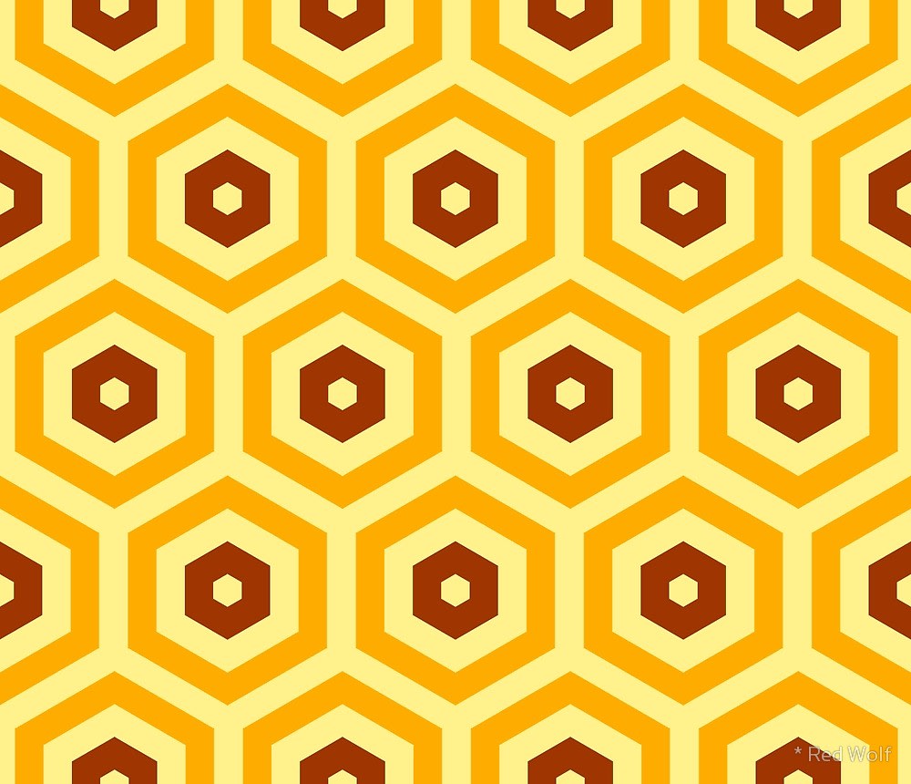 Geometric Pattern: Hexagon Hive / Red Wolf