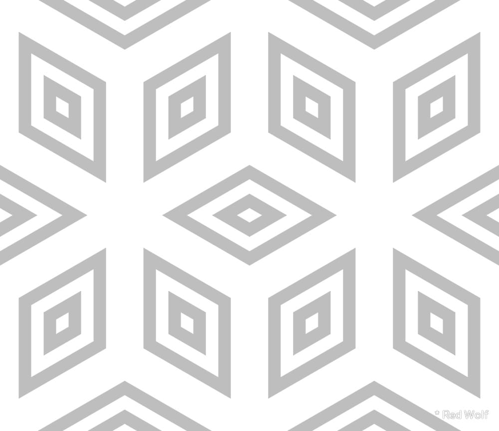 Geometric Pattern: Nested Cubes / Red Wolf