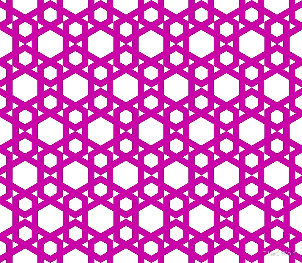 Geometric Pattern: Hexagon / Red Wolf