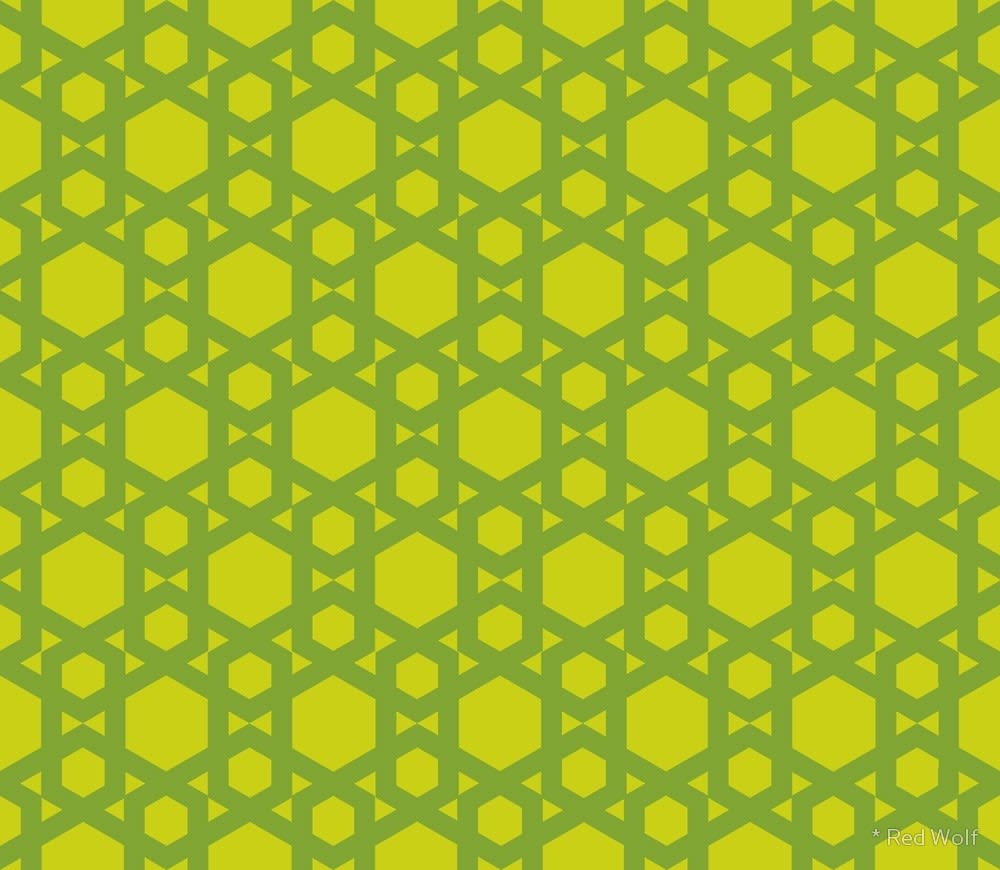 Geometric Pattern: Hexagon / Red Wolf