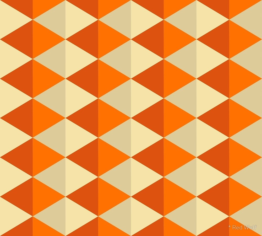 Geometric Pattern: Split Diamond / Red Wolf