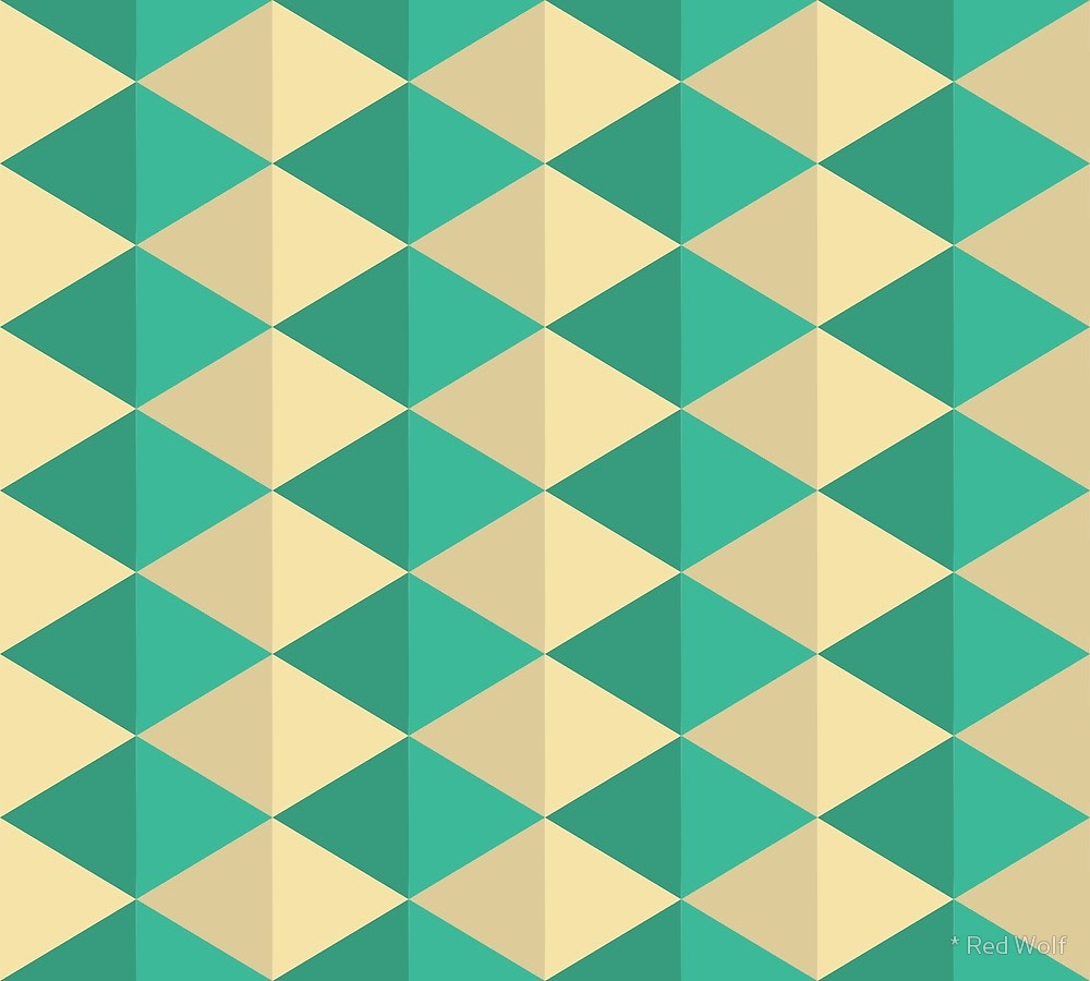 Geometric Pattern: Split Diamond / Red Wolf