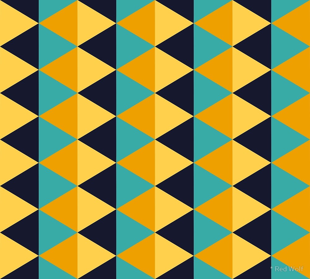 Geometric Pattern: Split Diamond / Red Wolf