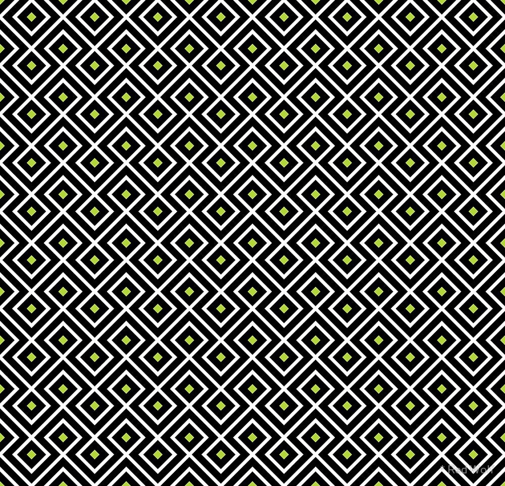 Geometric Pattern: Loop Diamond / Red Wolf