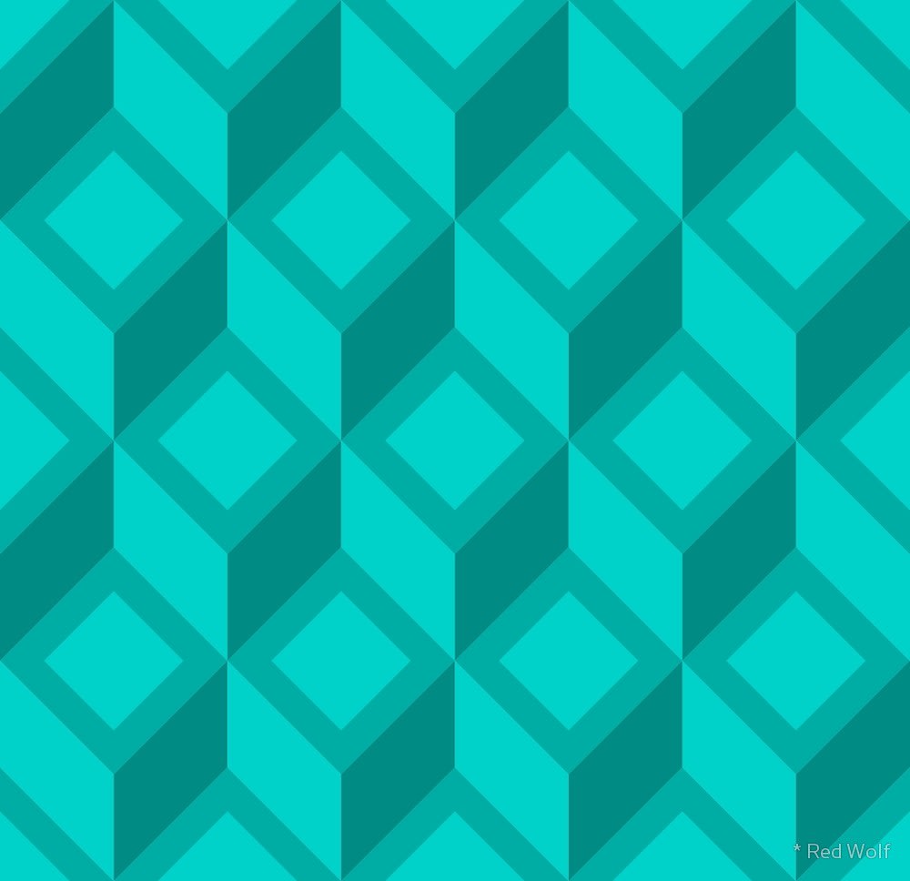 Geometric Pattern: Diamond Chevron / Red Wolf