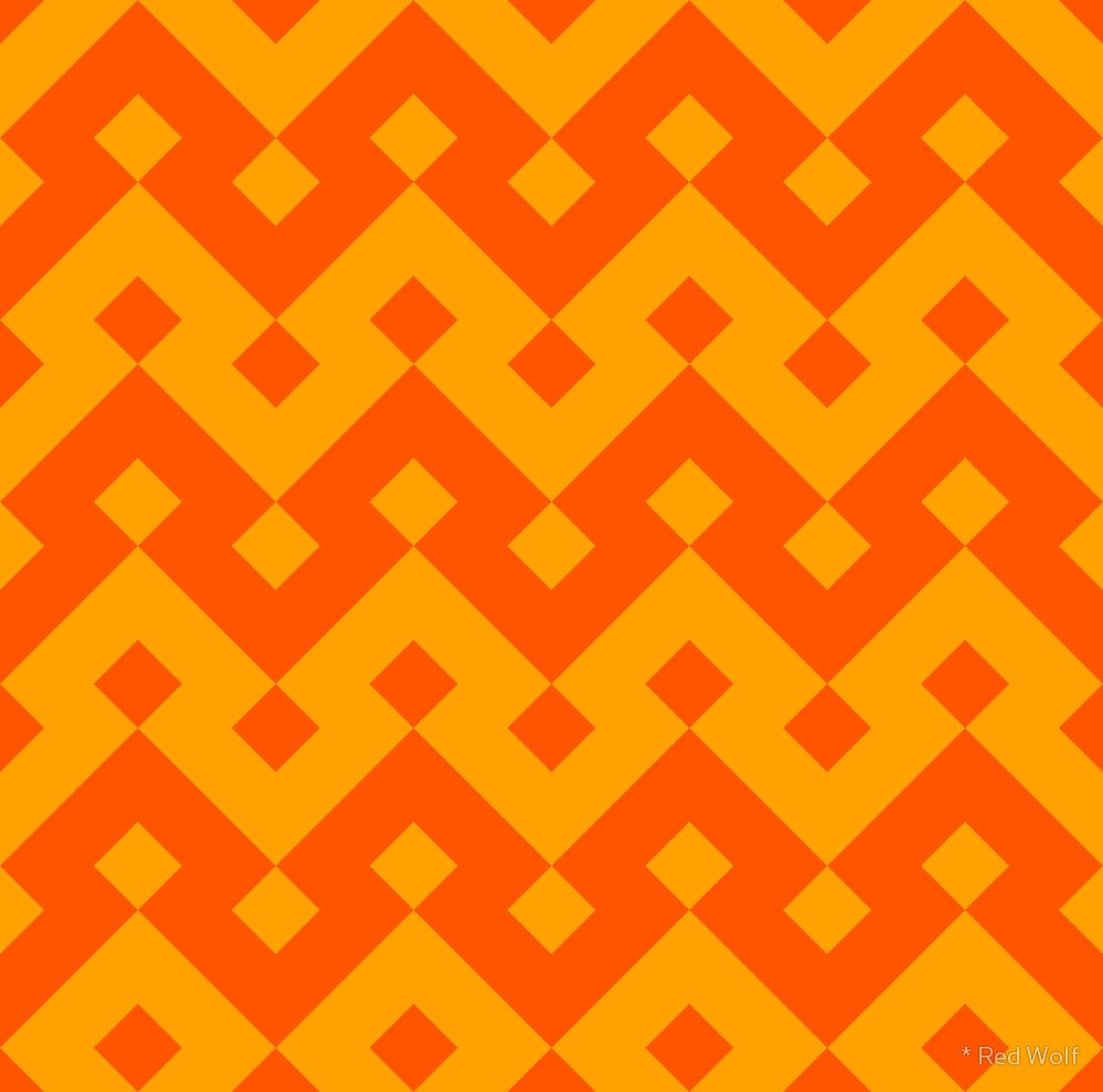 Geometric Pattern: Heavy Loop Diamond / Red Wolf